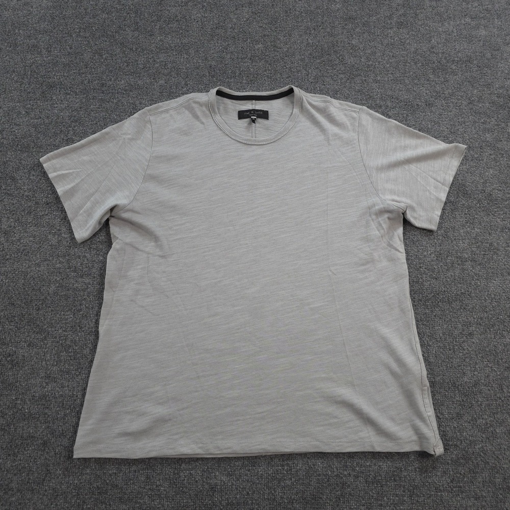 Rag & Bone Shirt Mens XL Gray Classic Slub Tee 100% Cotton Soft Crew Preppy